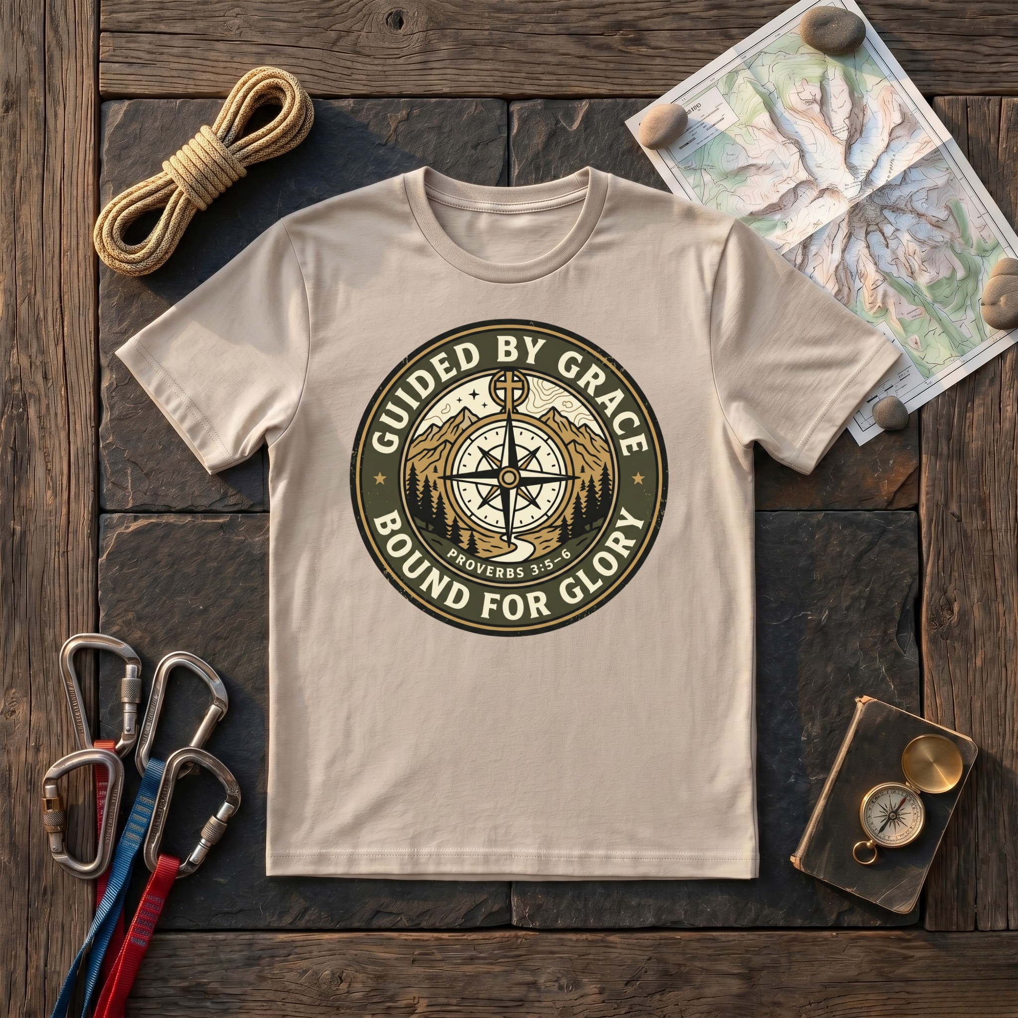 Guided By Grace, Bound For Glory Proverbs 3:5-6 T-Shirt
