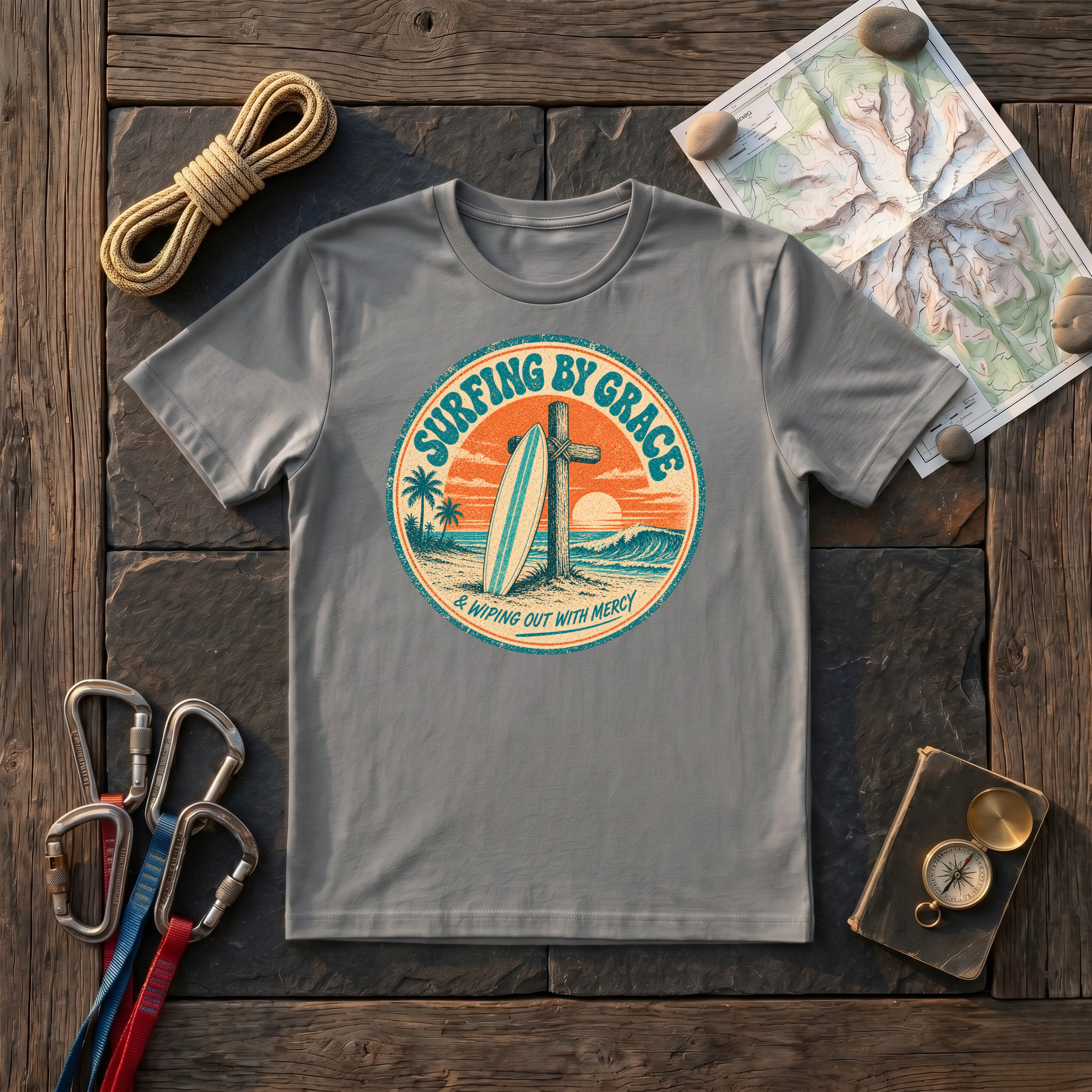 Surfing By Grace & Wiping Out With Mercy T-Shirt