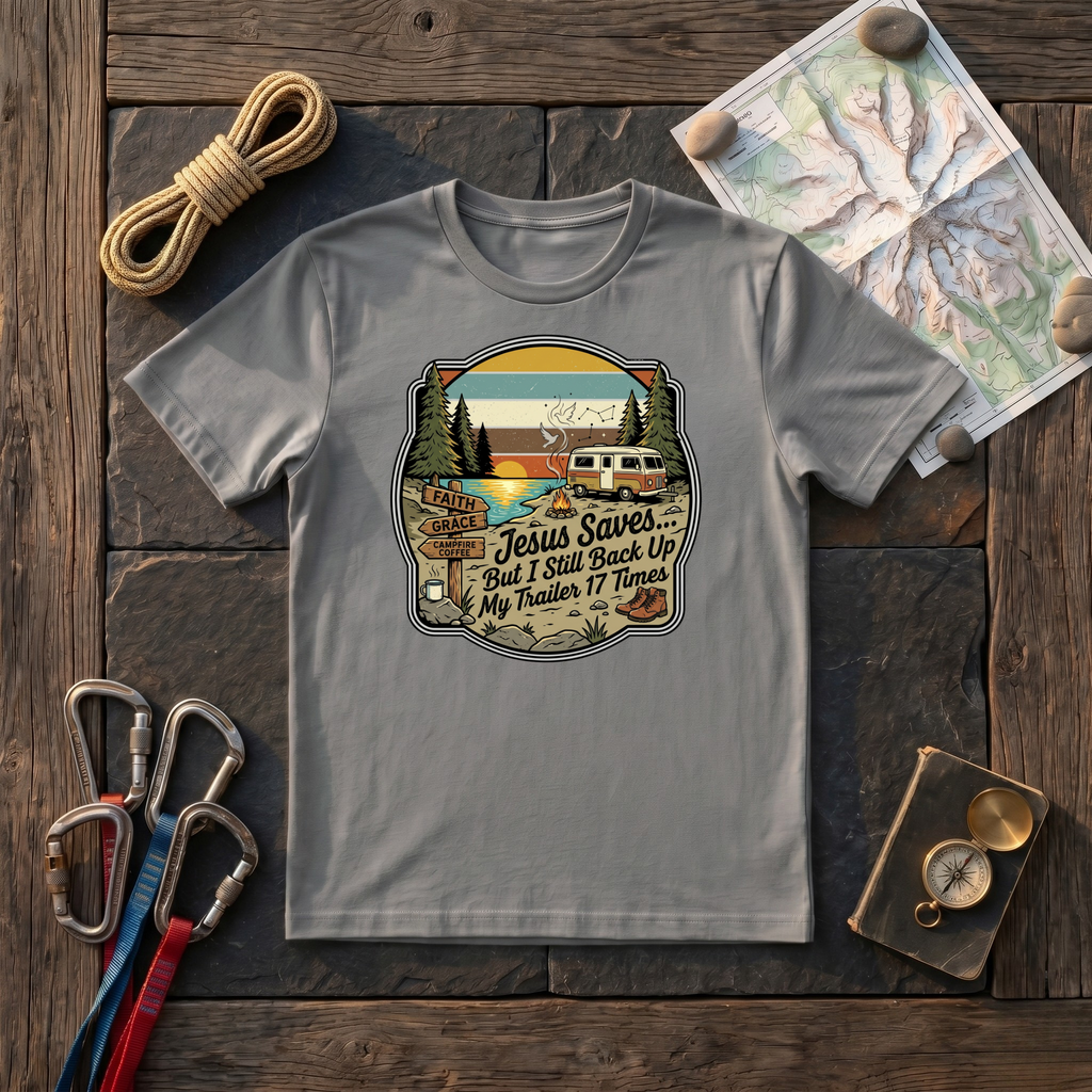 Jesus Saves But I Still Back Up My Trailer T-Shirt