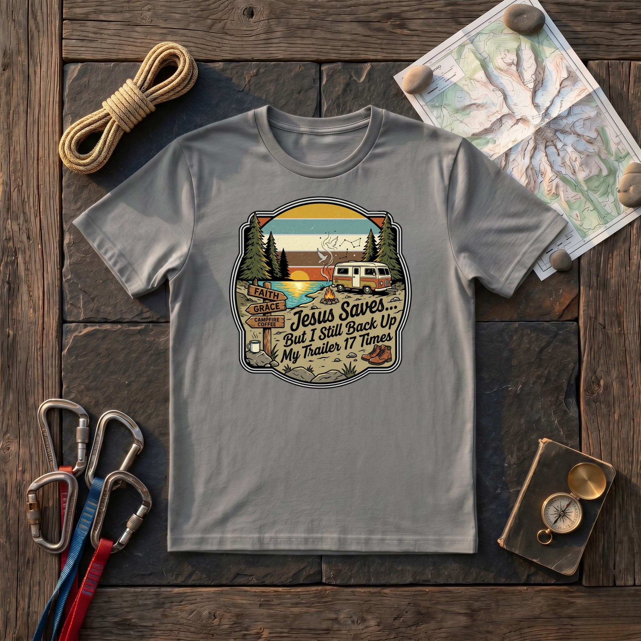 Jesus Saves But I Still Back Up My Trailer T-Shirt