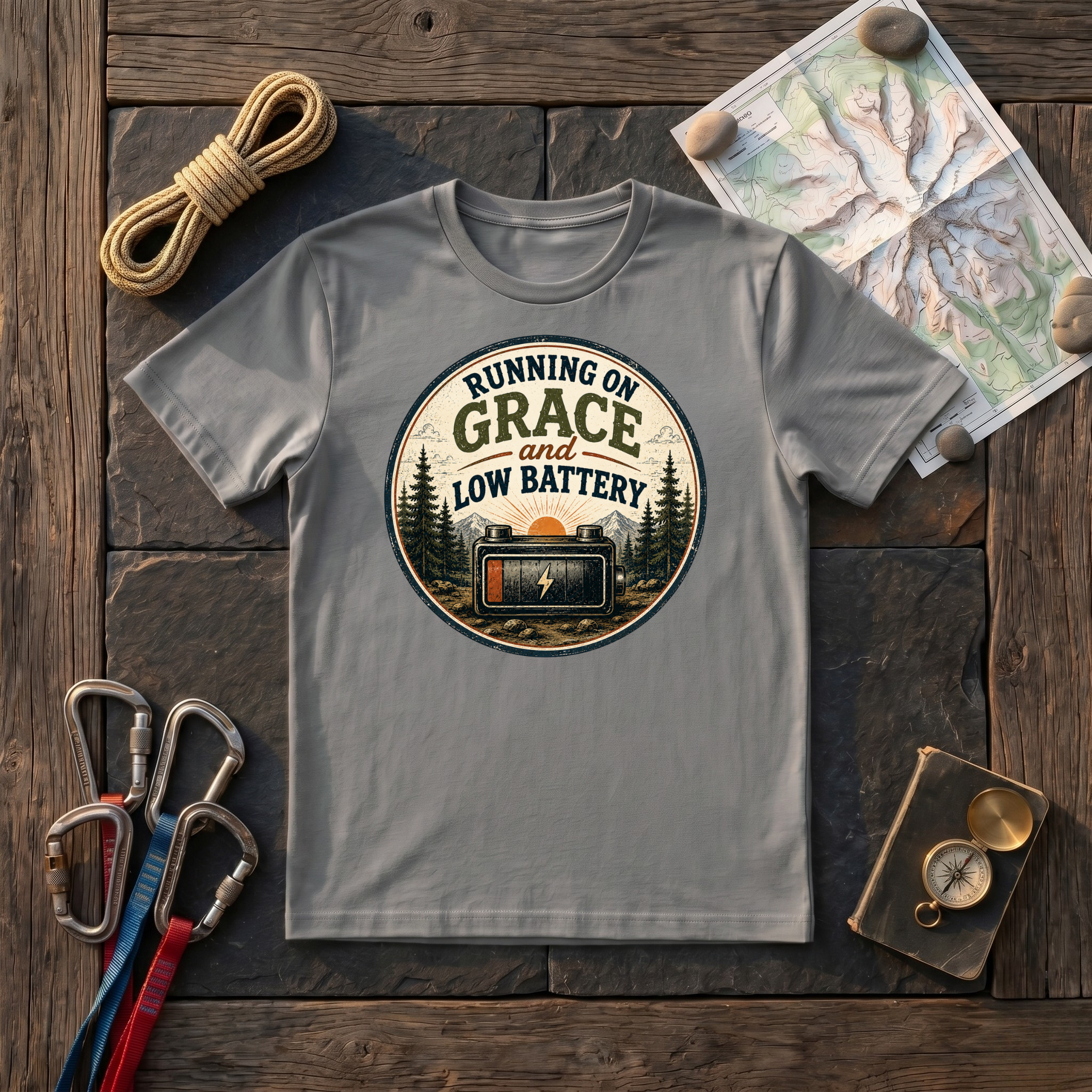 Running On Grace And Low Battery T-Shirt