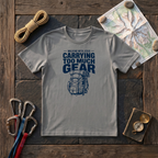 Walking With Jesus Carrying Too Much Gear T-Shirt