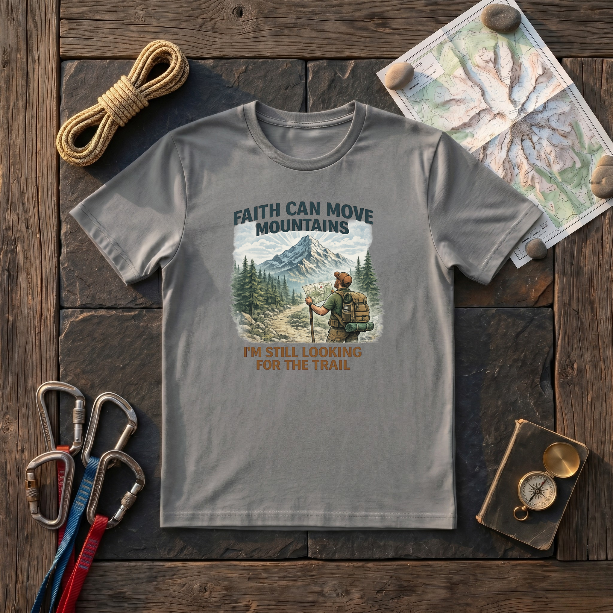 Faith Can Move Mountains, I'M Still Looking For The Trail T-Shirt