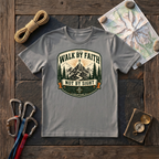 Walk By Faith Not By Sight 2 Corinthians 5:7 (Shield) T-Shirt