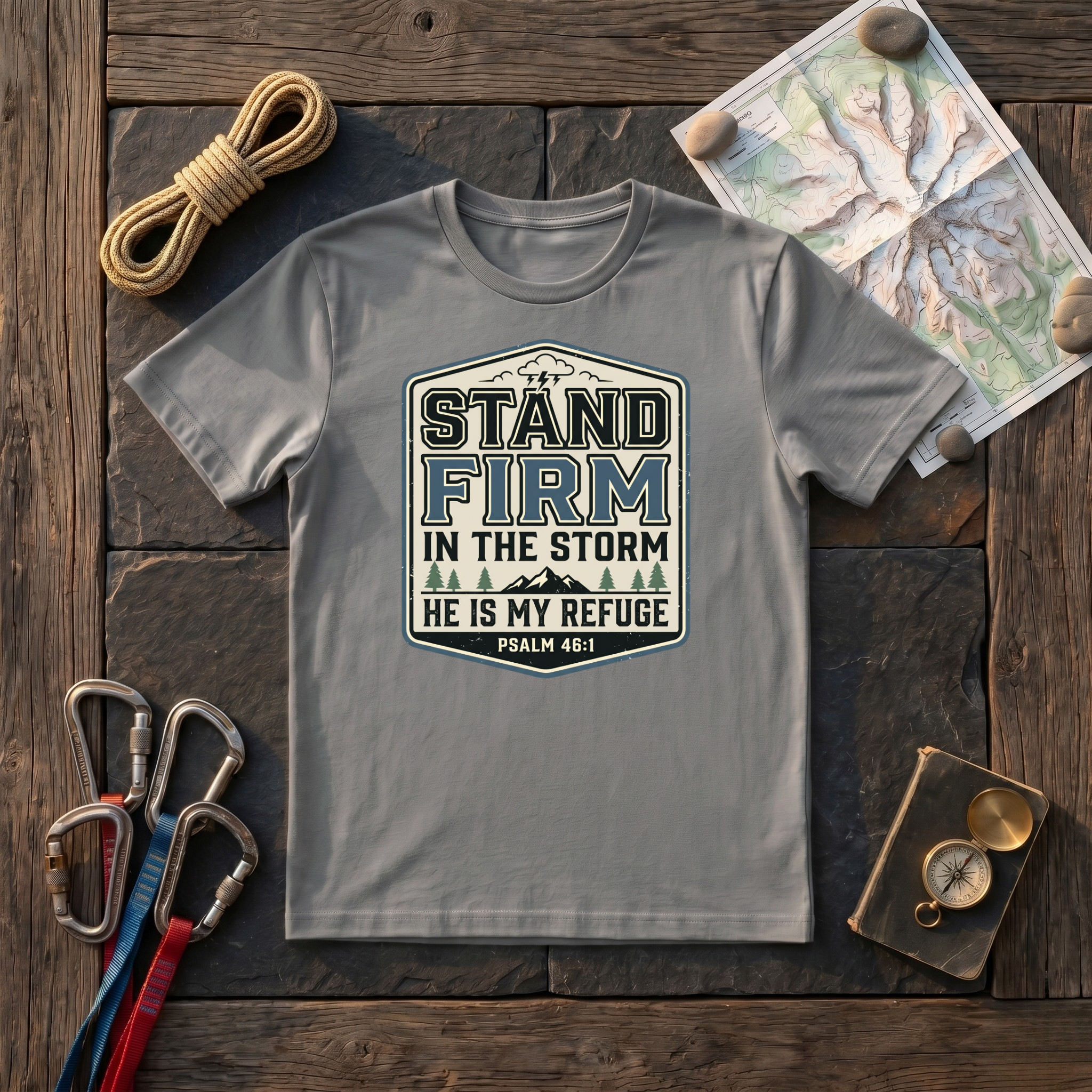 Stand Firm In The Storm, He Is My Refuge Psalm 46:1 T-Shirt
