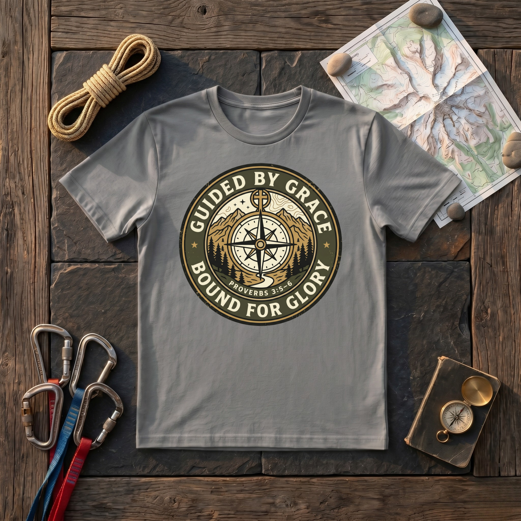Guided By Grace, Bound For Glory Proverbs 3:5-6 T-Shirt