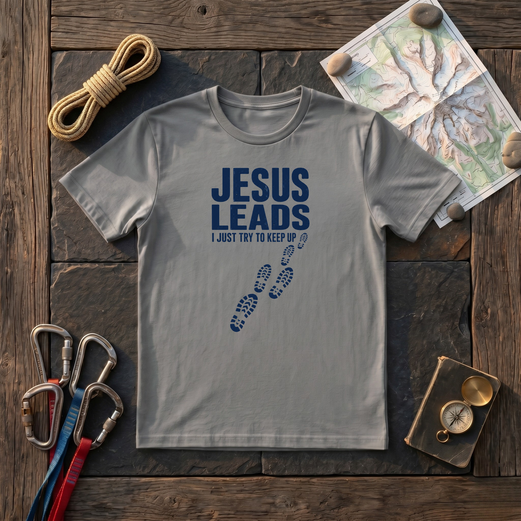Jesus Leads I Just Try To Keep Up T-Shirt
