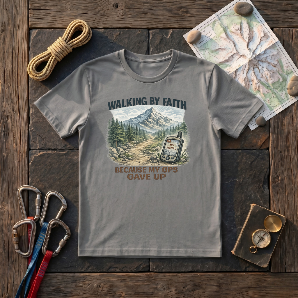 Walking By Faith, Because My GPS Gave Up T-Shirt