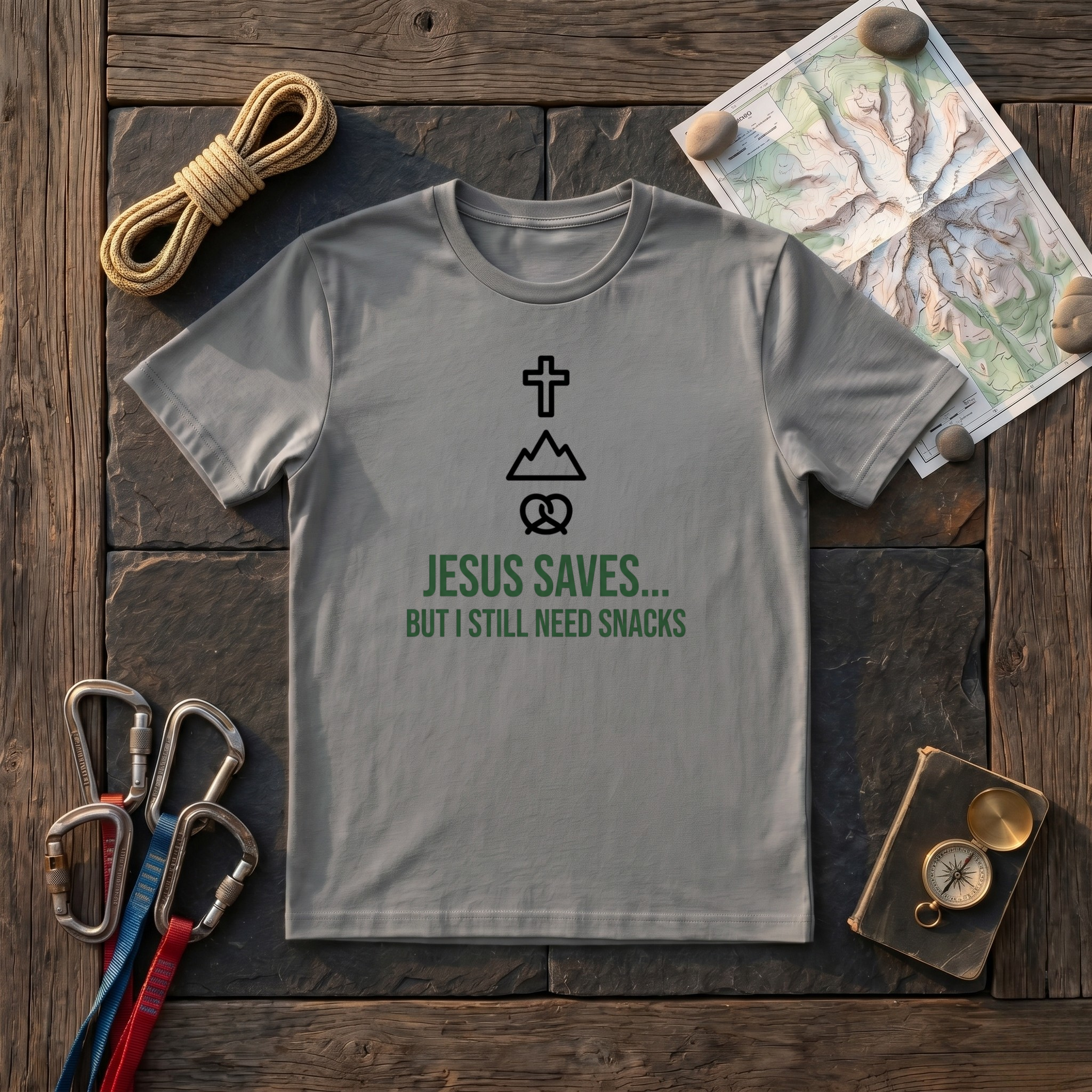 Jesus Saves But I Still Need Snacks T-Shirt