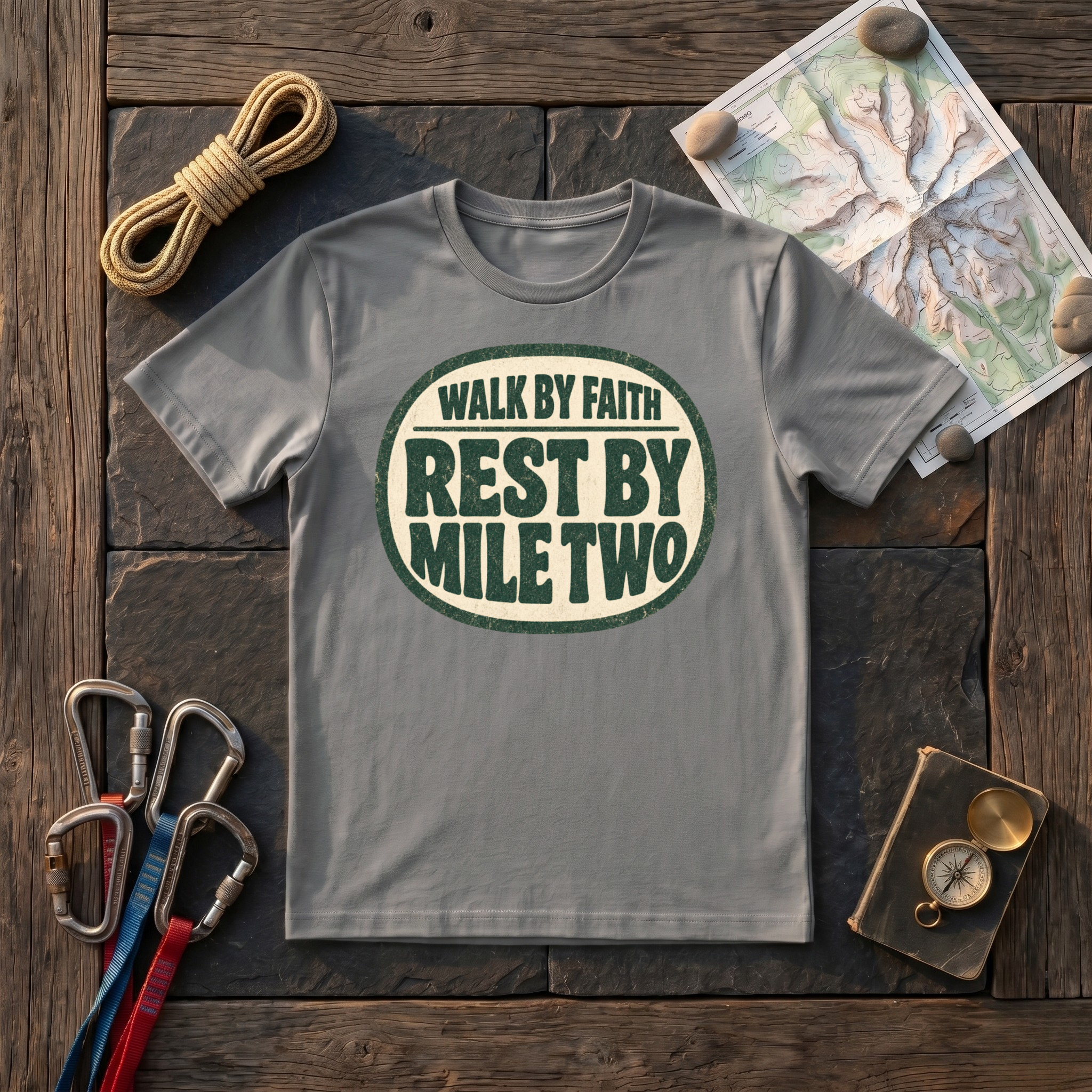 Walk By Faith, Rest By Mile Two T-Shirt