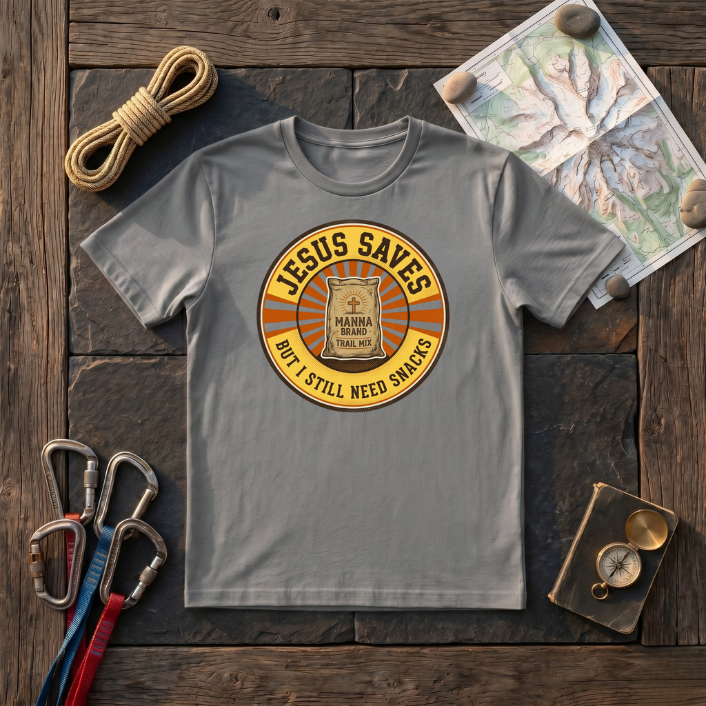 Jesus Saves But I Still Need Snacks (Manna) T-Shirt