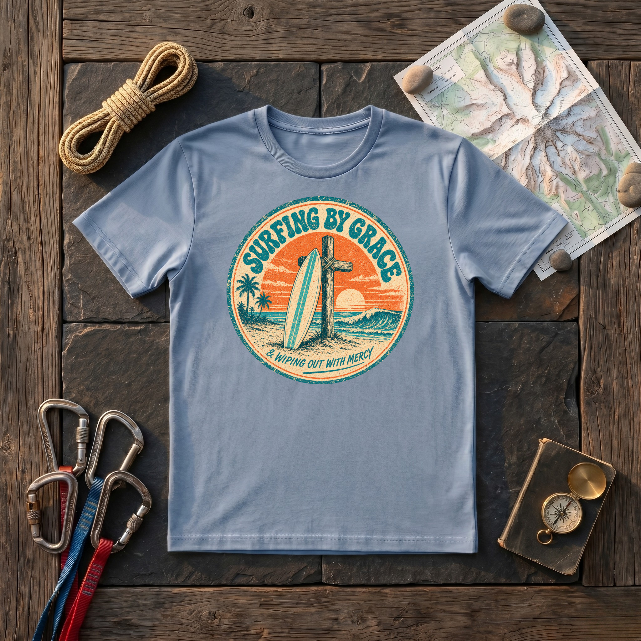 Surfing By Grace & Wiping Out With Mercy T-Shirt