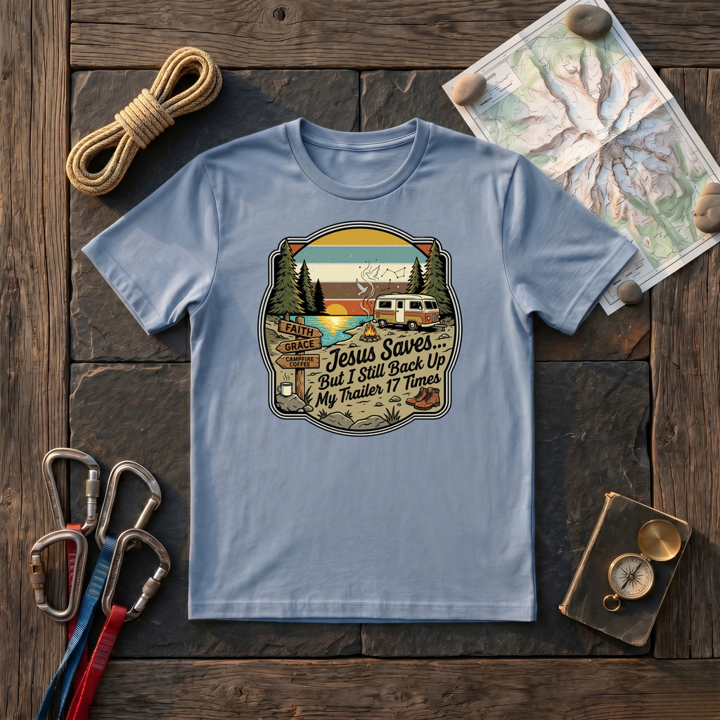 Jesus Saves But I Still Back Up My Trailer T-Shirt
