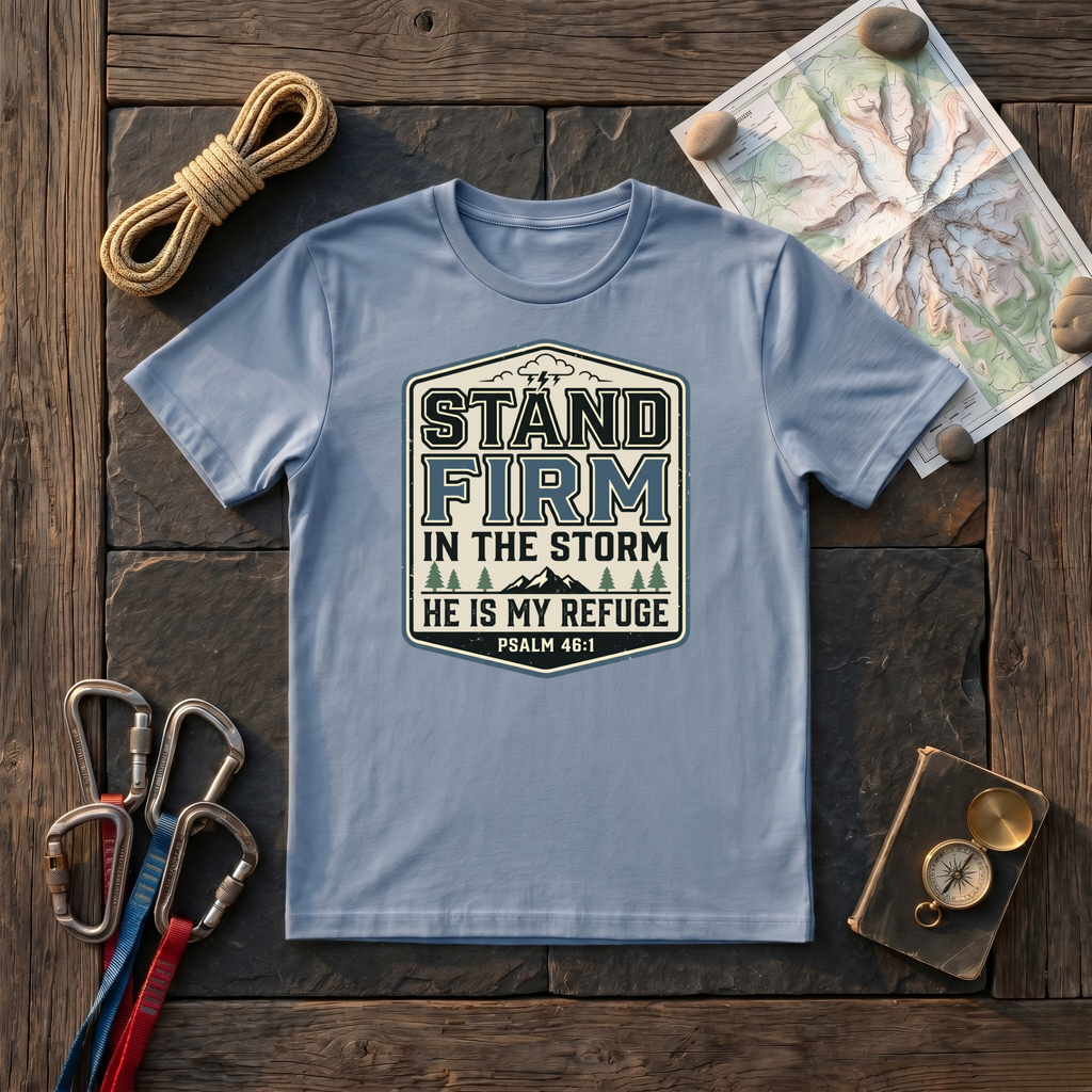 Stand Firm In The Storm, He Is My Refuge Psalm 46:1 T-Shirt