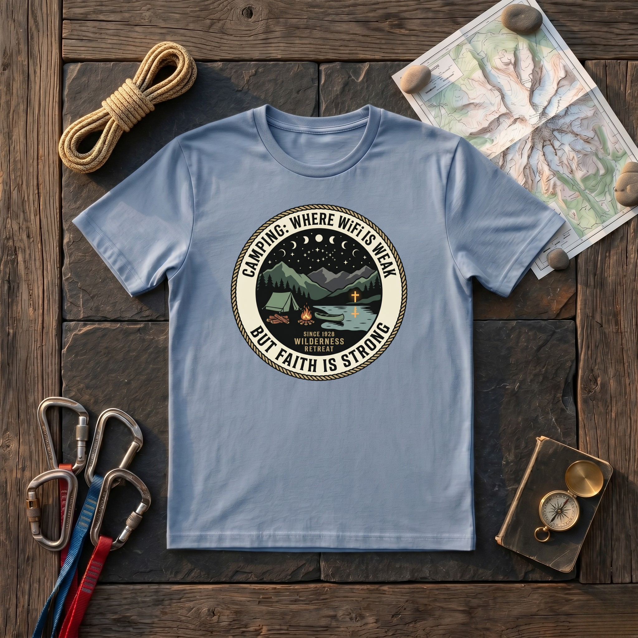 Camping Where WiFi Is Weak But Faith Is Strong T-Shirt
