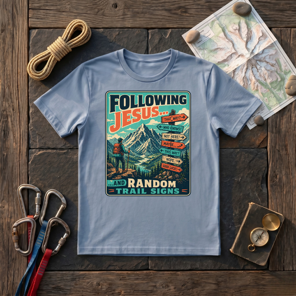 Following Jesus and Random Rrail Signs T-Shirt