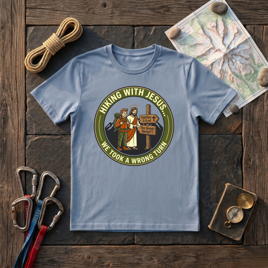 Hiking With Jesus, We Took A Wrong Turn T-Shirt