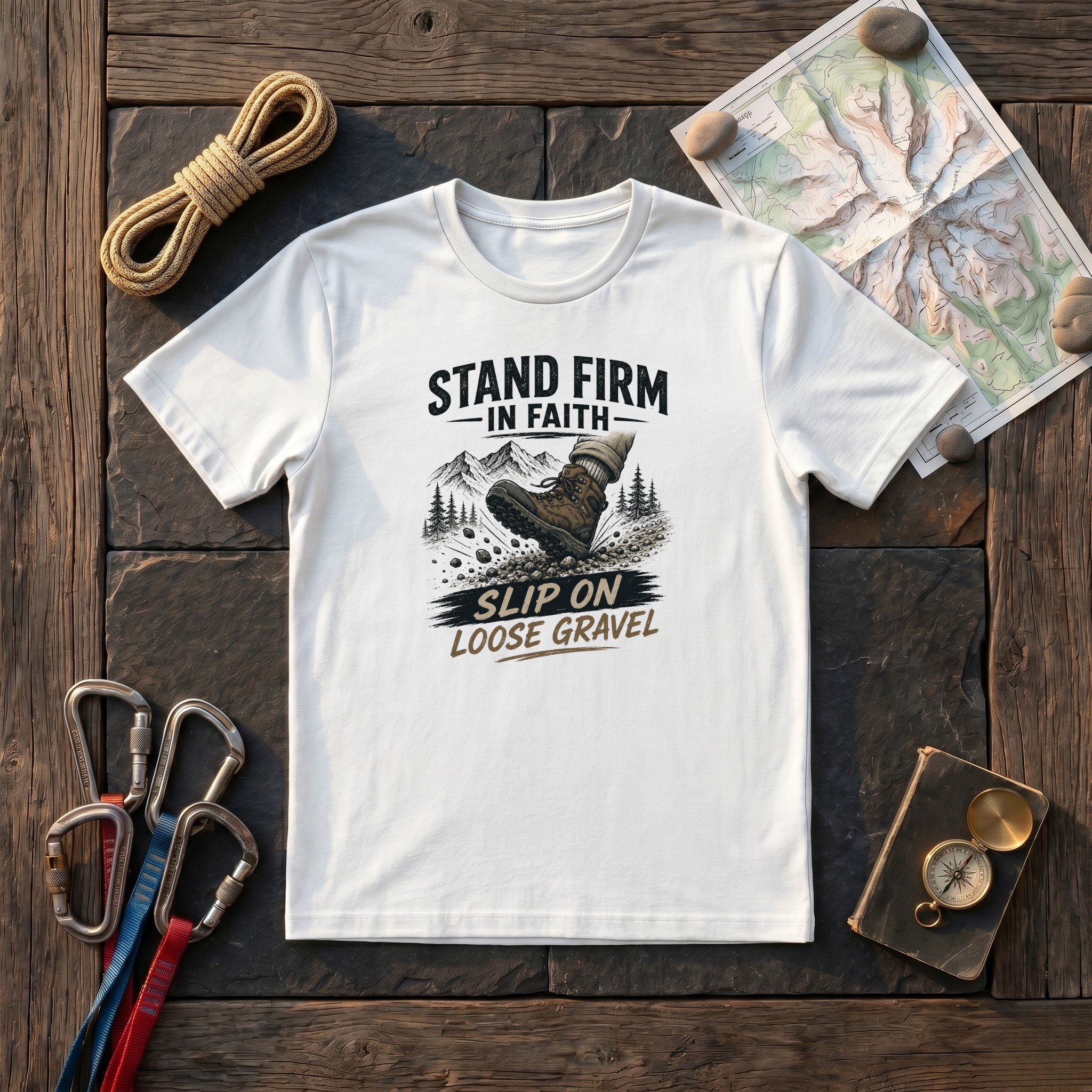 Stand Firm In Faith, Slip On Loose Gravel T-Shirt