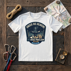 Under His Heavens, The Skies Proclaim His Glory Psalm 19:1 (Badge) T-Shirt