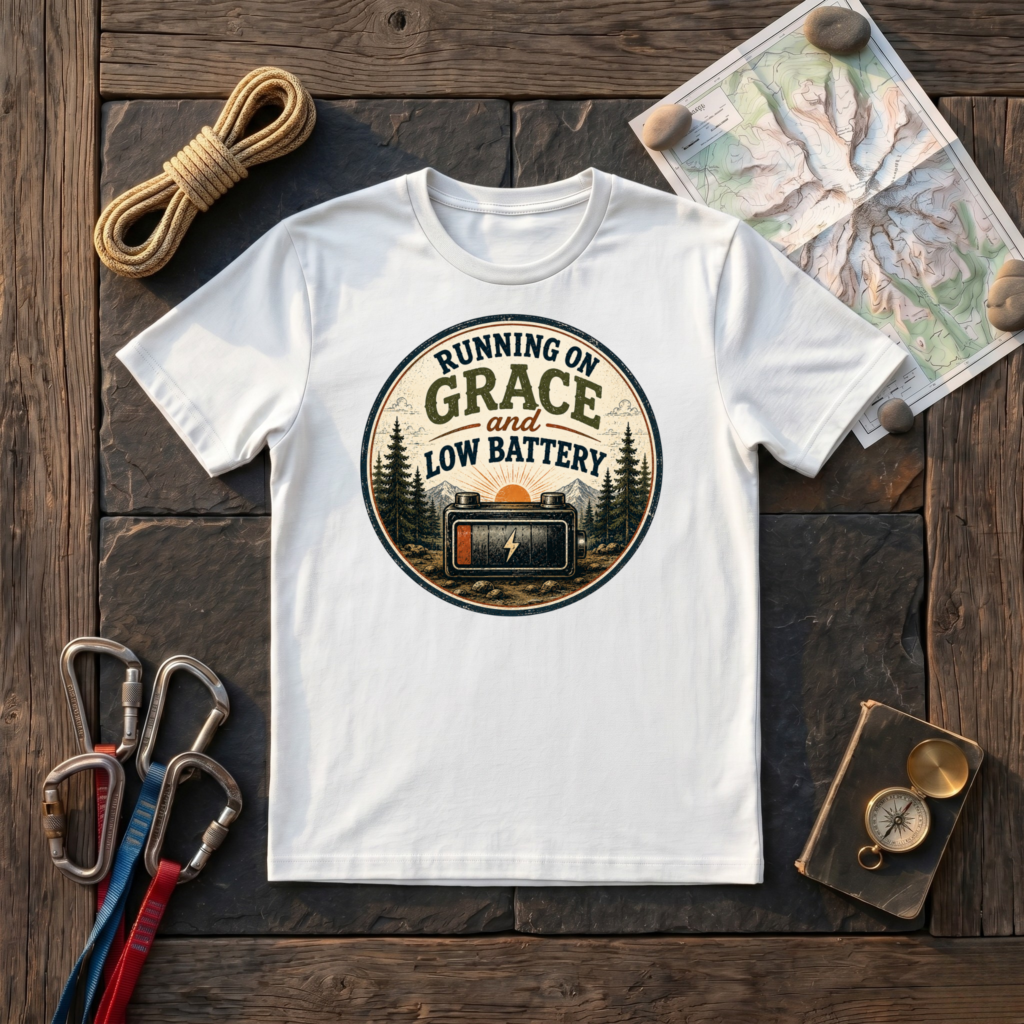 Running On Grace And Low Battery T-Shirt
