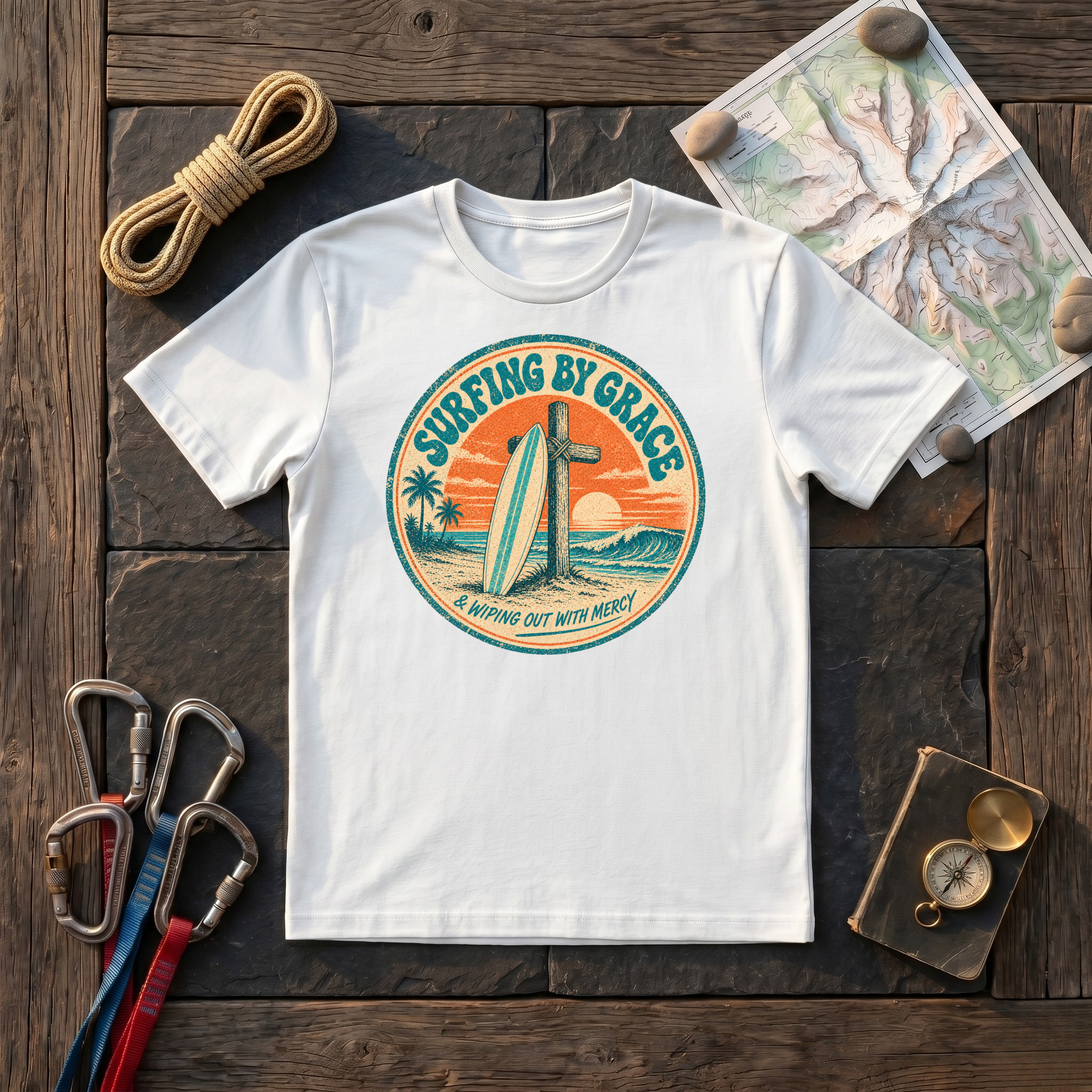Surfing By Grace & Wiping Out With Mercy T-Shirt